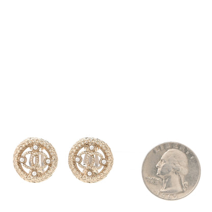 Chanel Metal Pearl CC Clip On Earrings Gold 2 of 5