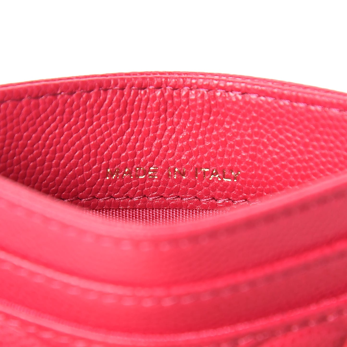 Caviar Camellia Embossed Card Holder Fuchsia