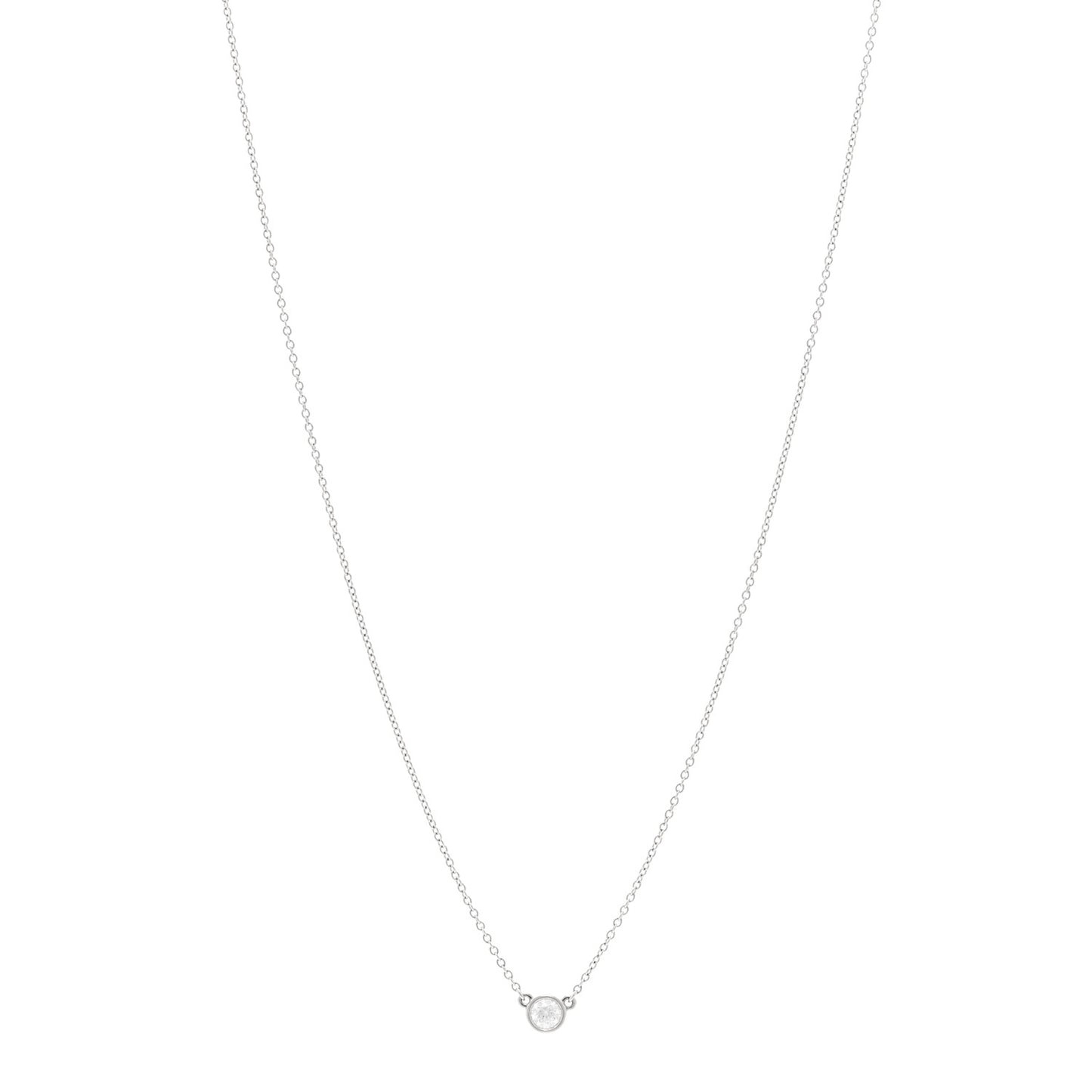 Platinum Diamond .17ct Elsa Peretti Diamonds By The Yard Pendant Necklace