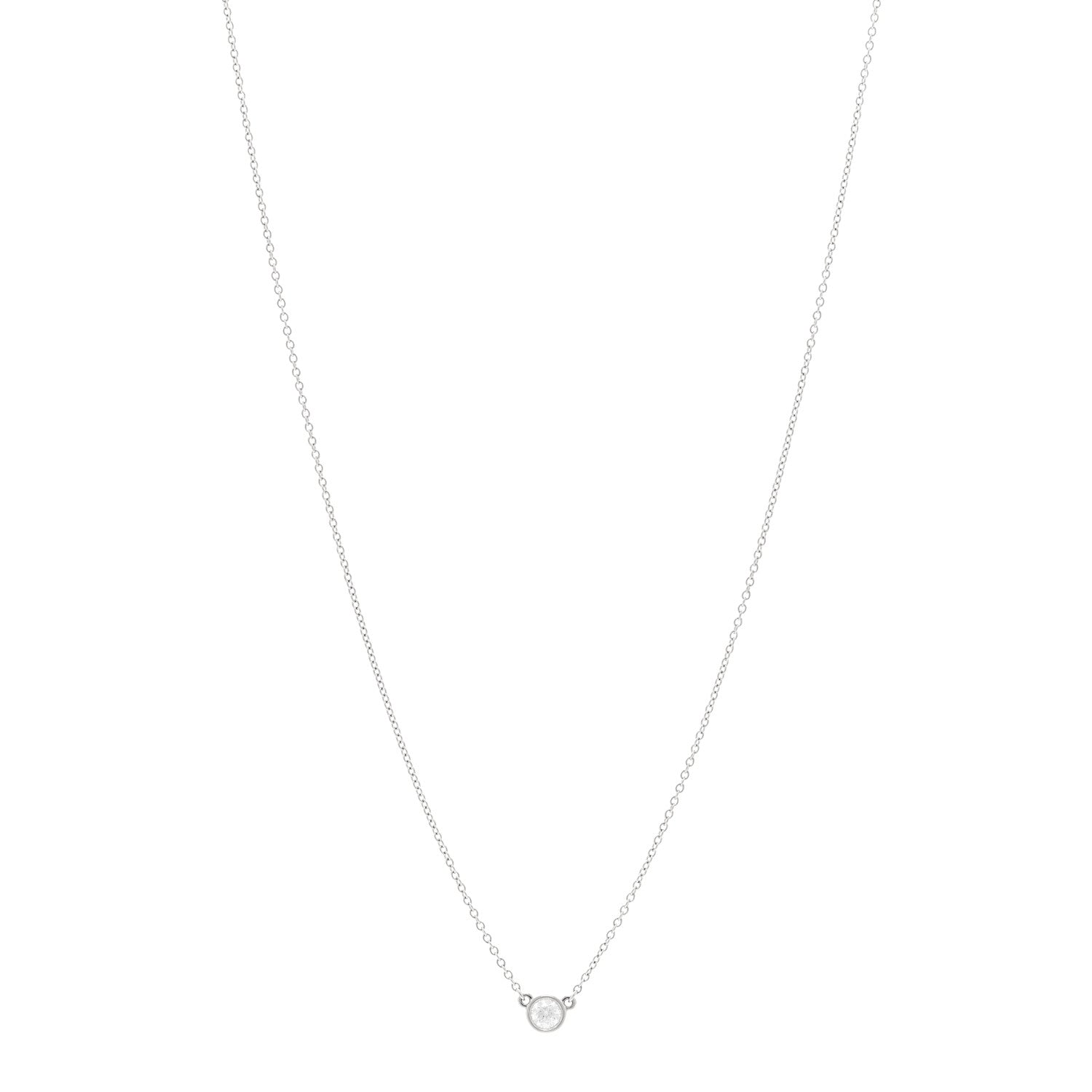 Tiffany Platinum Diamond .17ct Elsa Peretti Diamonds By The Yard Pendant Necklace 1 of 5