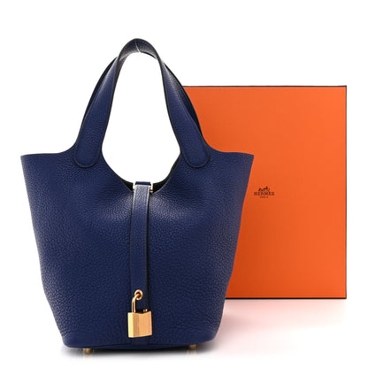 Hermes Taurillon Clemence Picotin Lock 18 PM Bleu Saphir 11 of 11