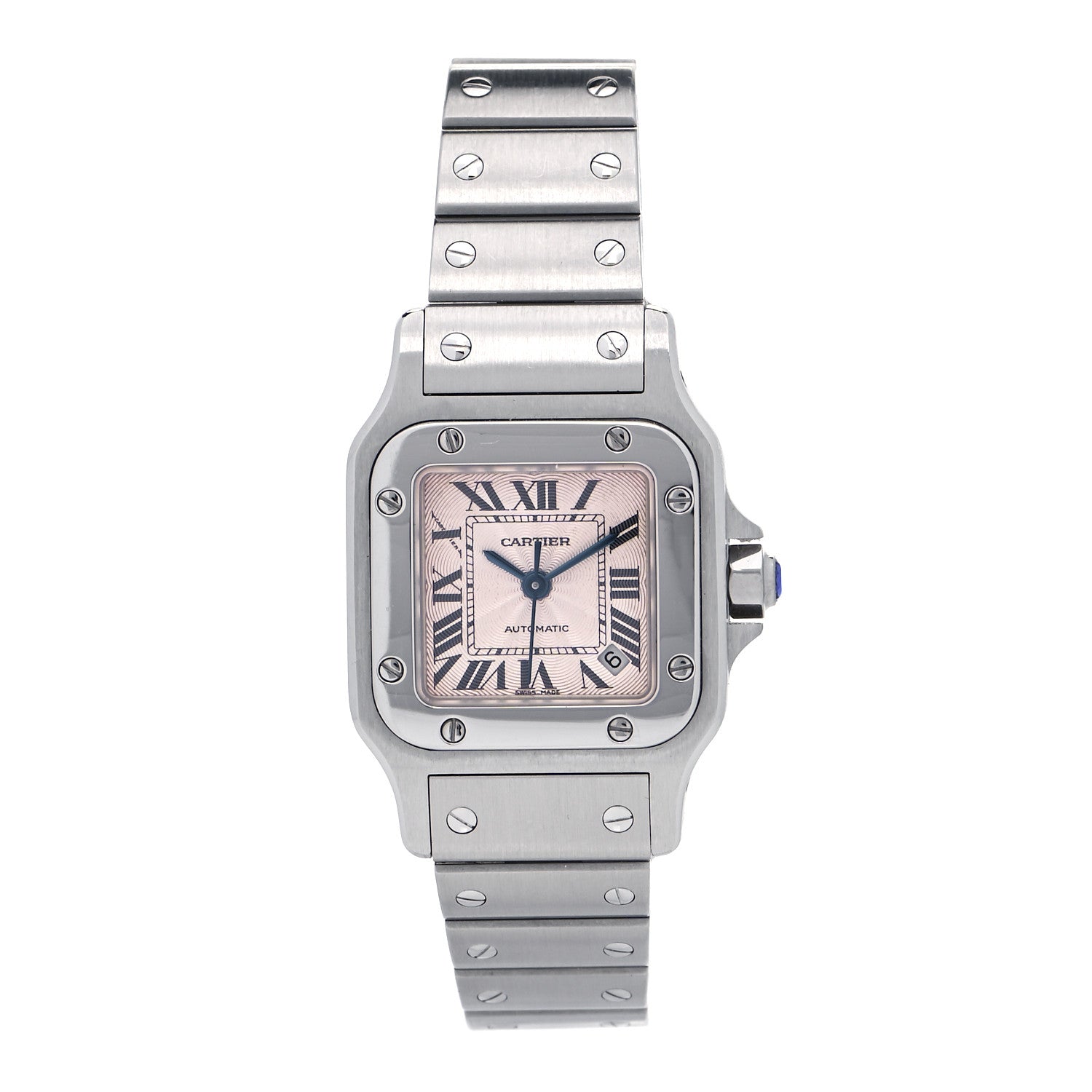 Cartier Stainless Steel 24mm Santos de Cartier Galbee Automatic Watch Pink 1 of 5