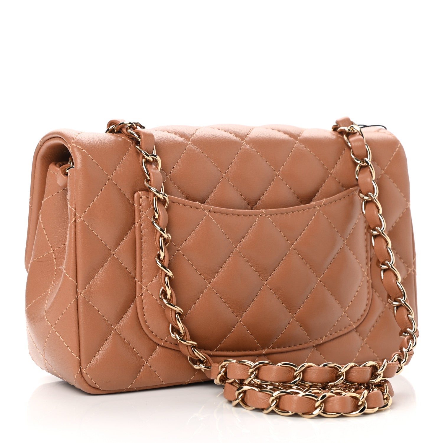Chanel Lambskin Quilted Mini Rectangular Flap Brown 3 of 11
