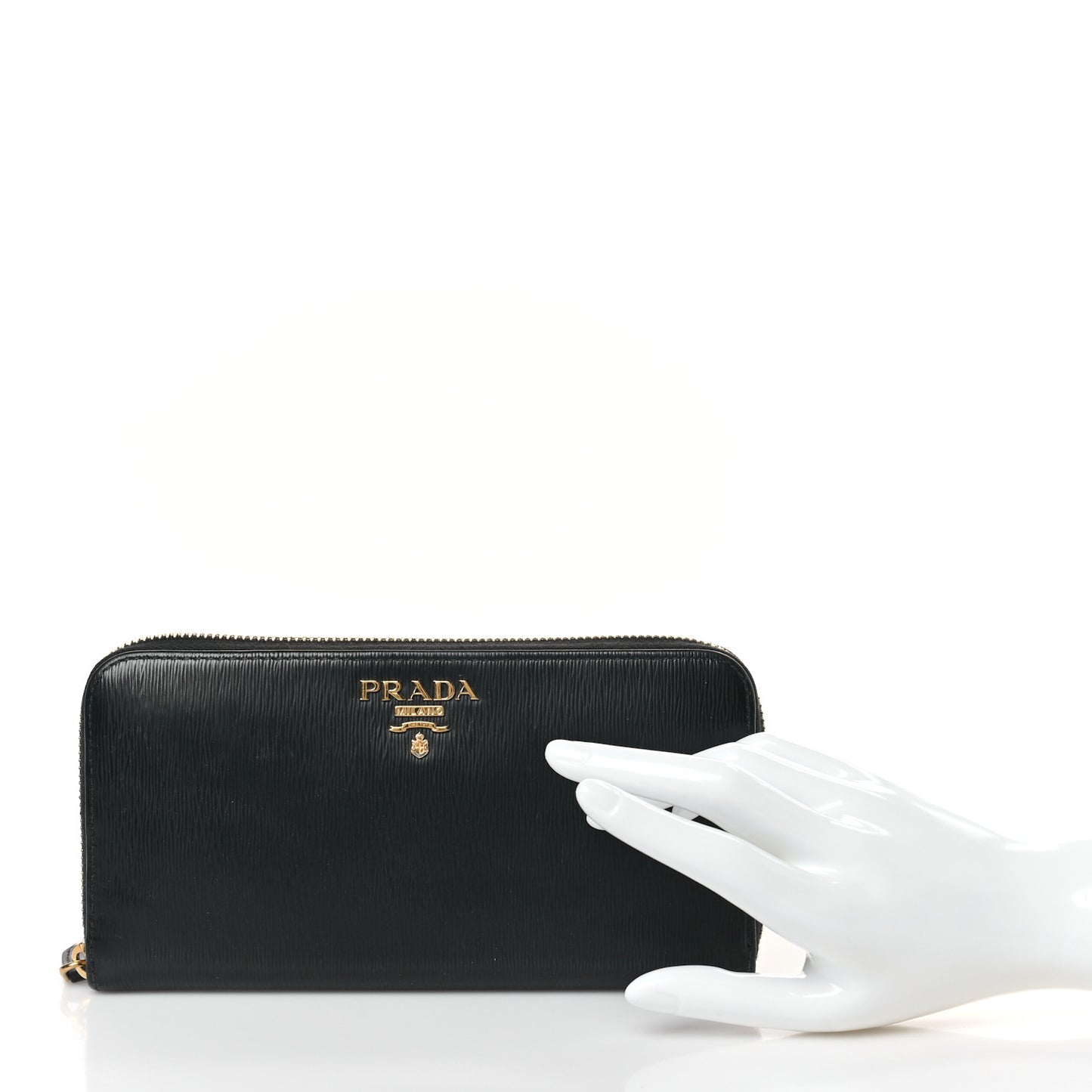 Vitello Move Bi-Color Zip Around Wallet Black Lacca