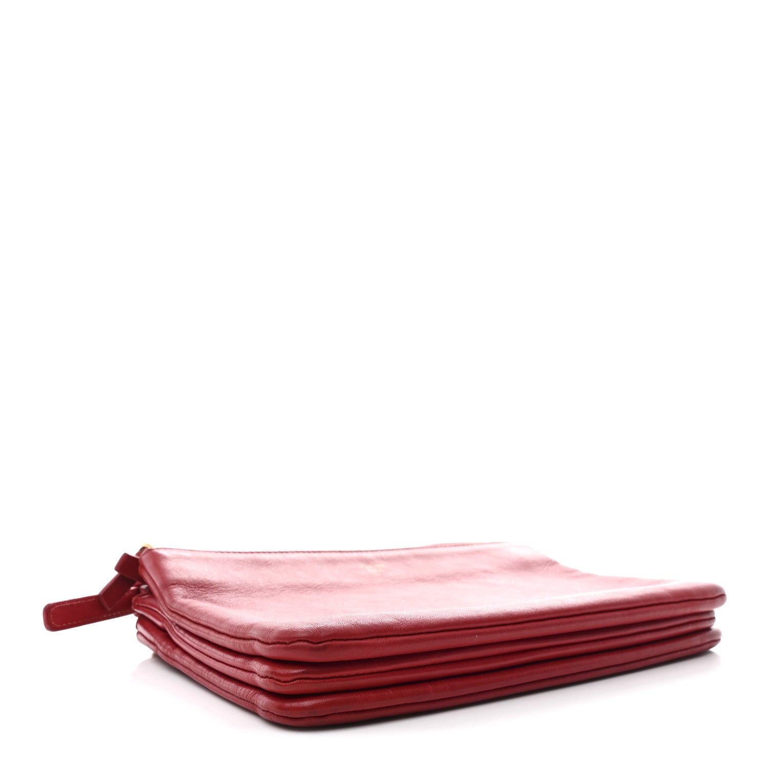 Celine Lambskin Small Trio Crossbody Bag Red 4 of 11