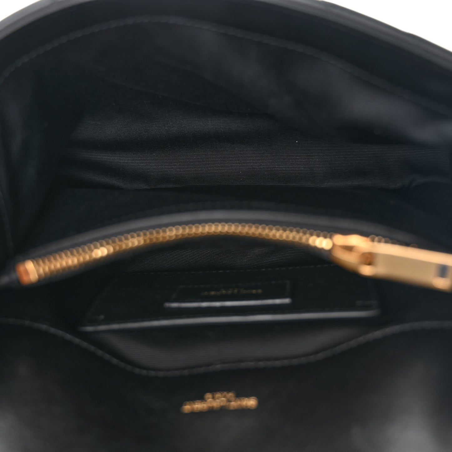 Sheepskin Matelasse Chevron Monogram Medium College Bag Black