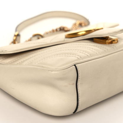 Gucci Calfskin Matelasse Small GG Marmont Shoulder Bag White 7 of 15