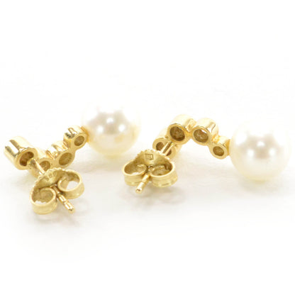 Mikimoto Blue Lagoon 14k Pearl Graduated Diamond Earrings 2 of 5