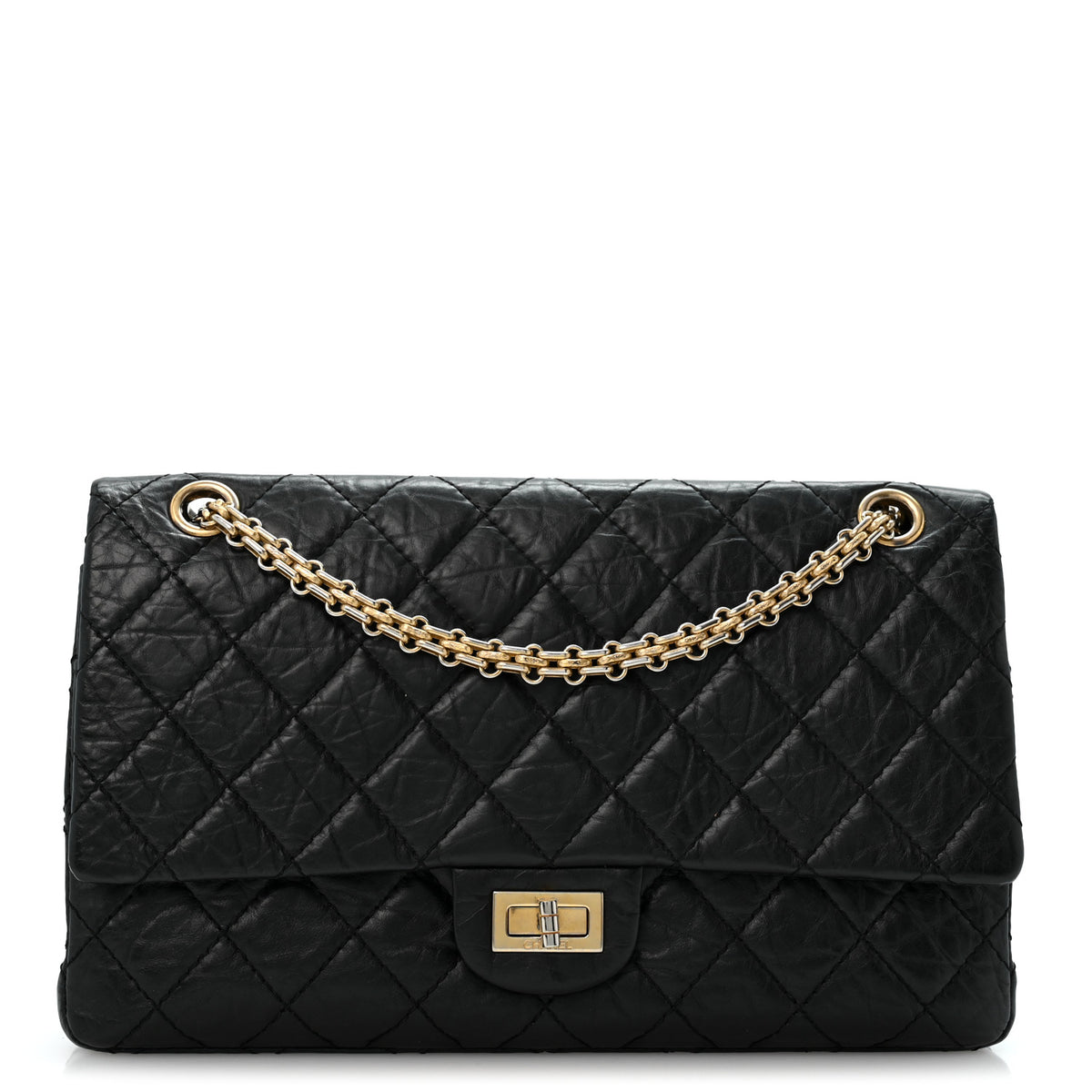 Aged Calfskin Quilted 2.55 Reissue 226 Flap Black