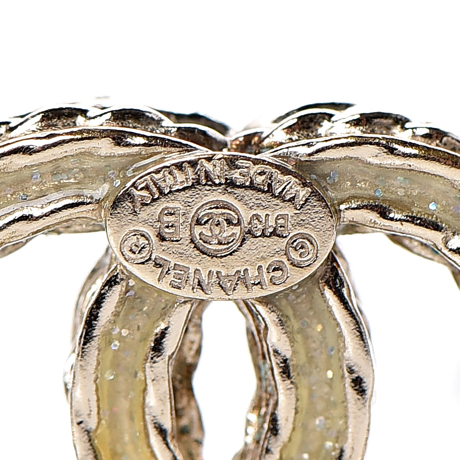 Chanel Crystal CC Earrings Light Gold 4 of 5