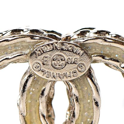 Chanel Crystal CC Earrings Light Gold 4 of 5