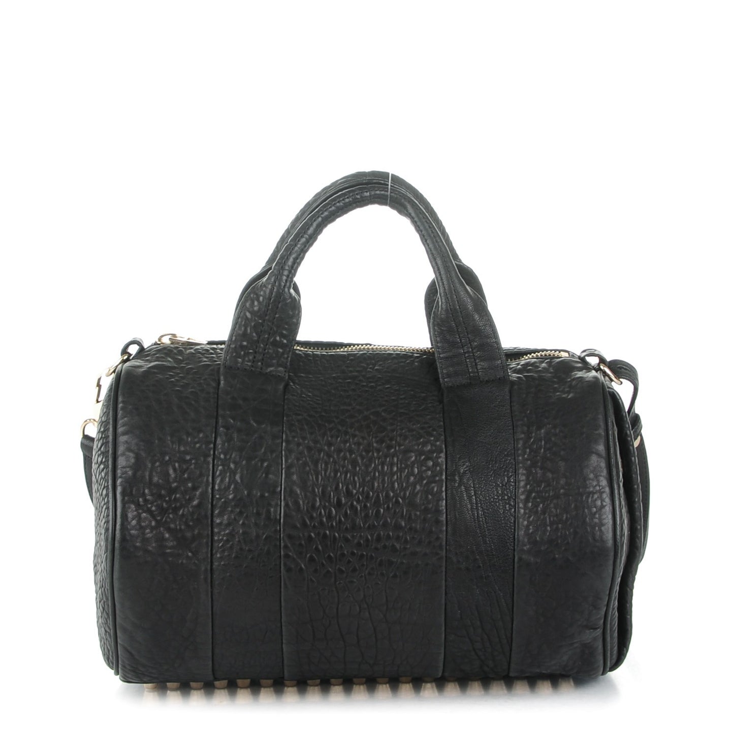 Pebbled Lambskin Rocco Black Pale Gold Hardware