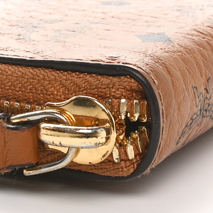 MCM Visetos Large Zip Around Wallet Cognac 8 of 9