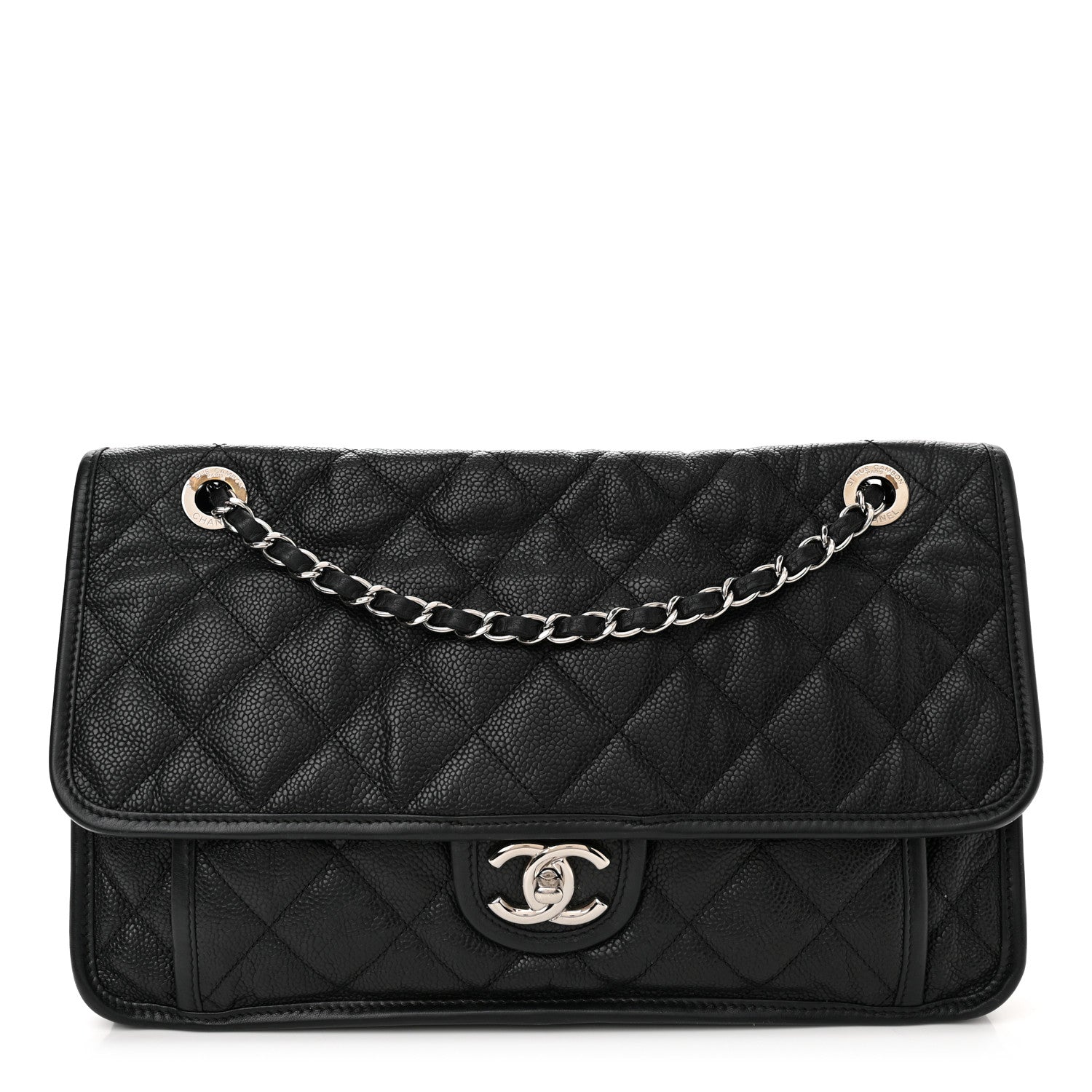 Chanel Caviar Quilted Large French Riviera Flap Black 1 of 13