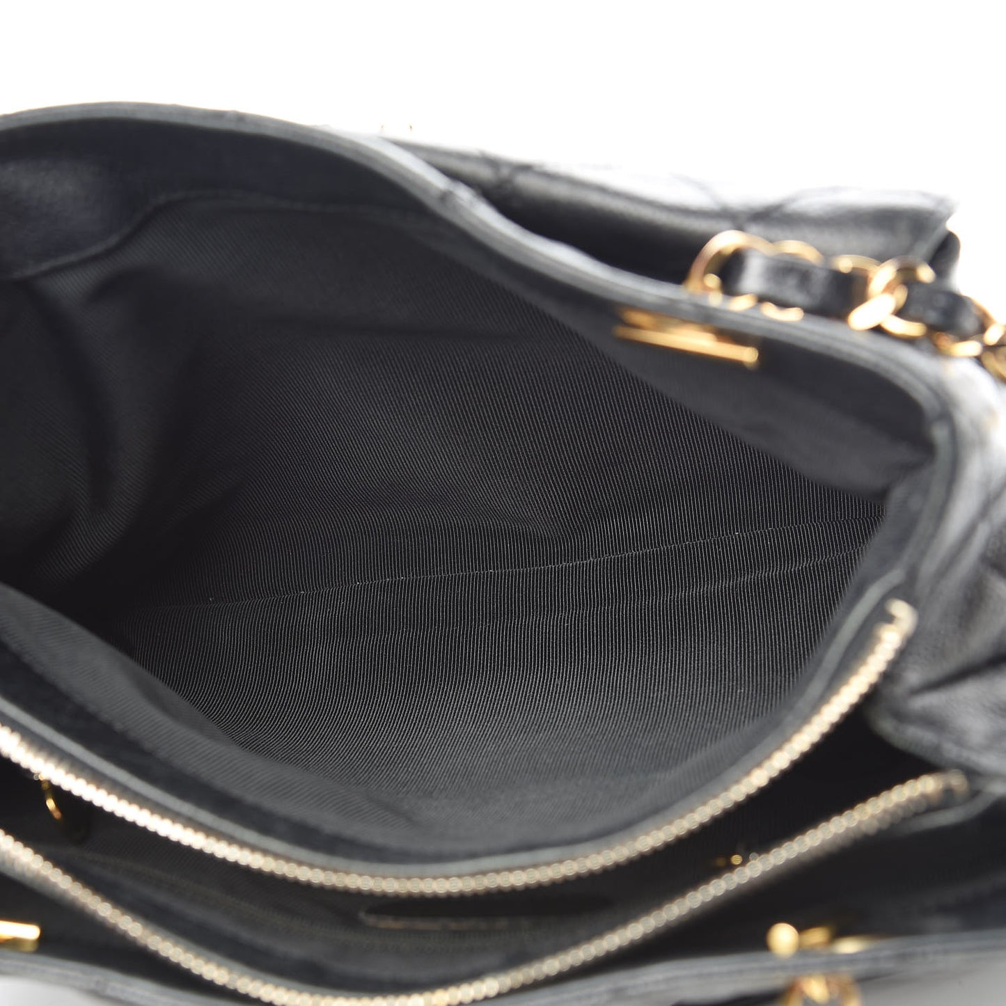Caviar Quilted Flap Shoulder Bag Black