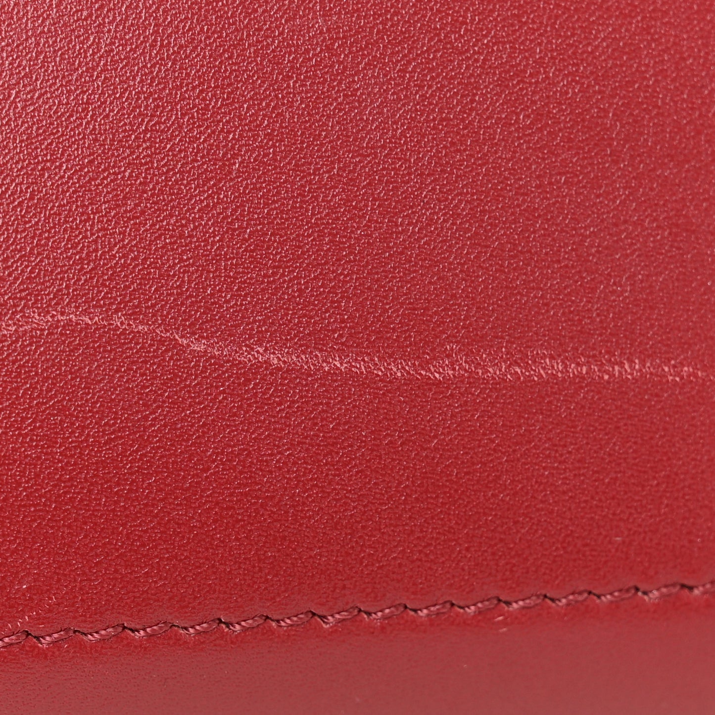 Calfskin Bullhide Nano Tri-Color Luggage Bright Red