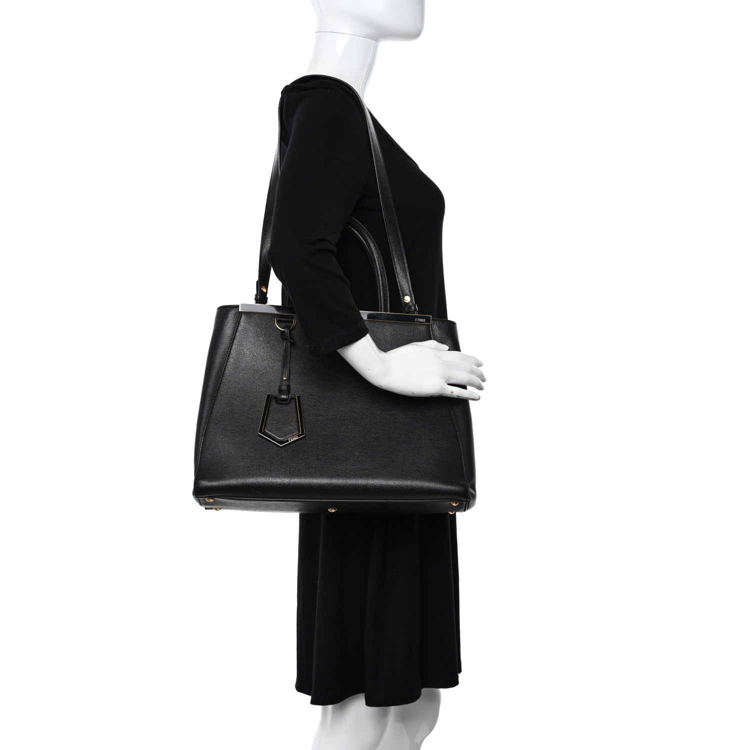 Fendi Vitello Elite Regular 2Jours Tote Black 2 of 17