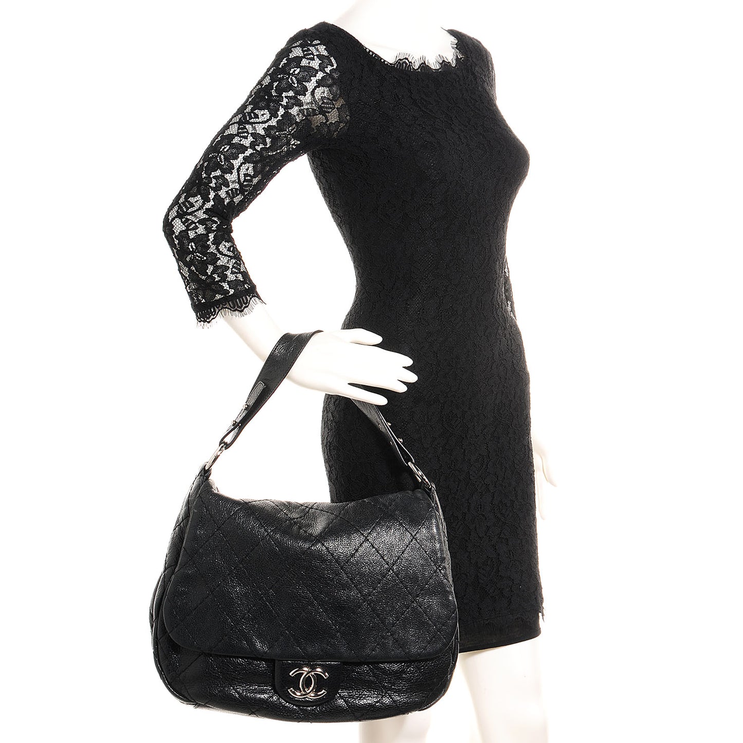 Glazed Calfskin On The Road XL Flap Black