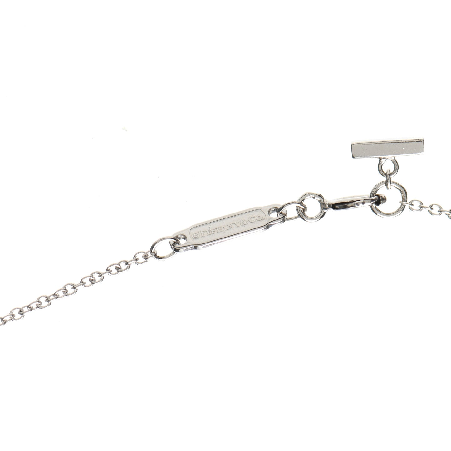 18K White Gold Diamond Mini T Smile Pendant Necklace