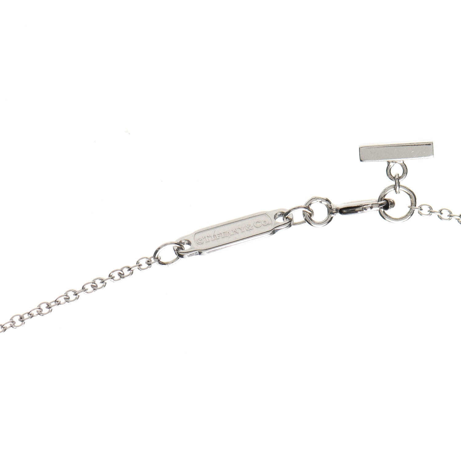 Tiffany 18K White Gold Diamond Mini T Smile Pendant Necklace 4 of 6