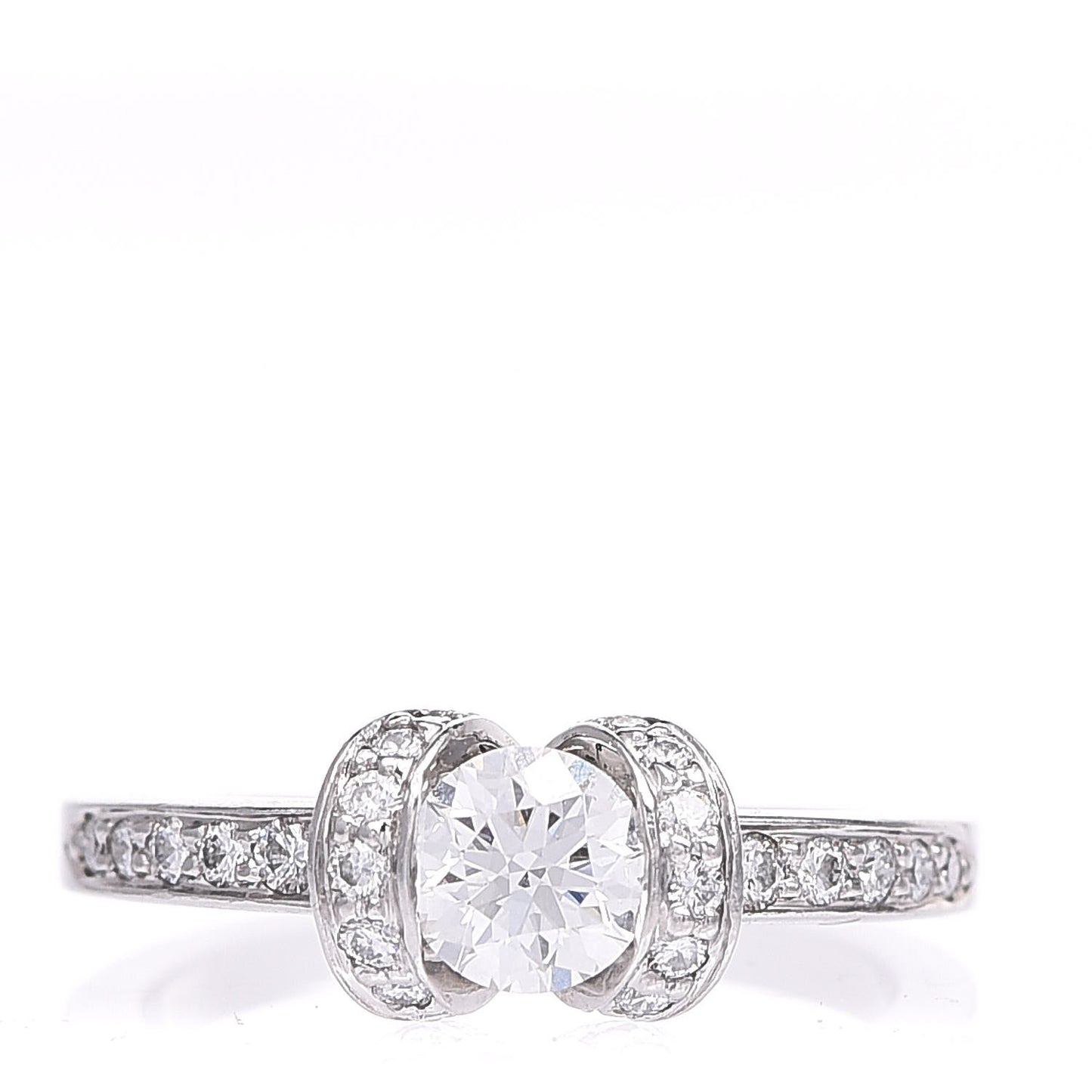 Platinum Diamond Round Brilliant .54 Ct. Ribbon Engagement Ring 51.9 6
