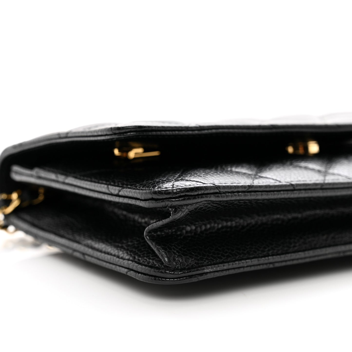 Caviar Quilted Wallet on Chain WOC Black
