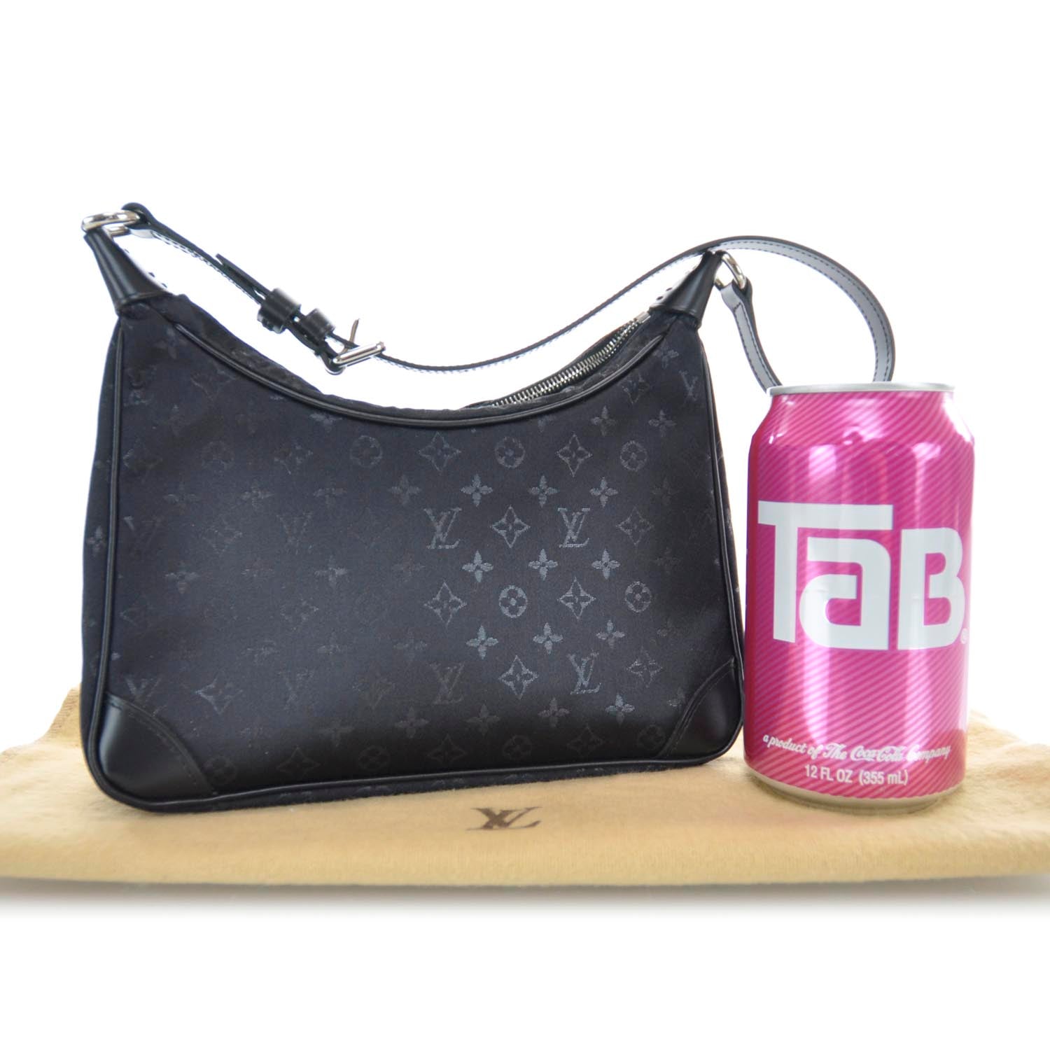 Louis Vuitton Satin Monogram Mini Boulogne Black 2 of 6