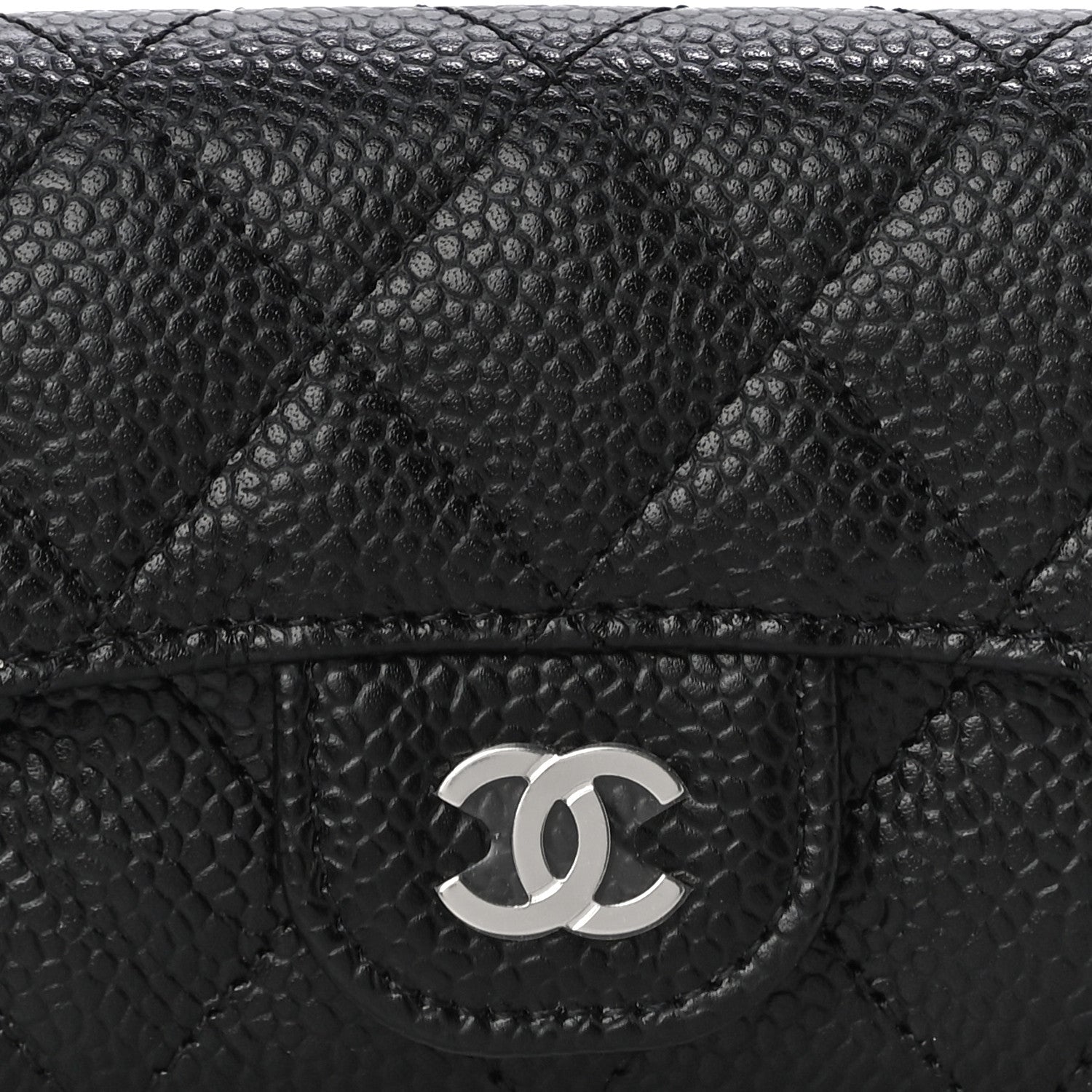 Chanel Caviar Quilted Flap Card Holder Wallet Black 9 of 12