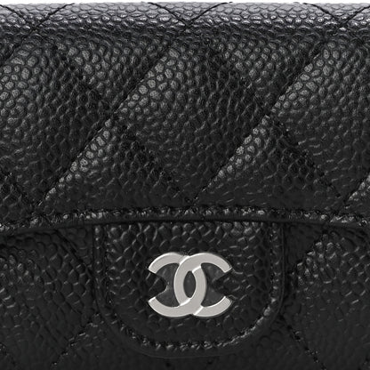 Chanel Caviar Quilted Flap Card Holder Wallet Black 9 of 12