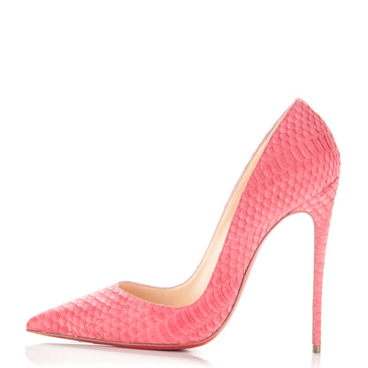 Christian Louboutin Watersnake Nubuck So Kate 120 Pumps Framboisine 1 of 7