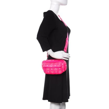 MCM Visetos Small Original Crossbody Bag Neon Pink 2 of 9