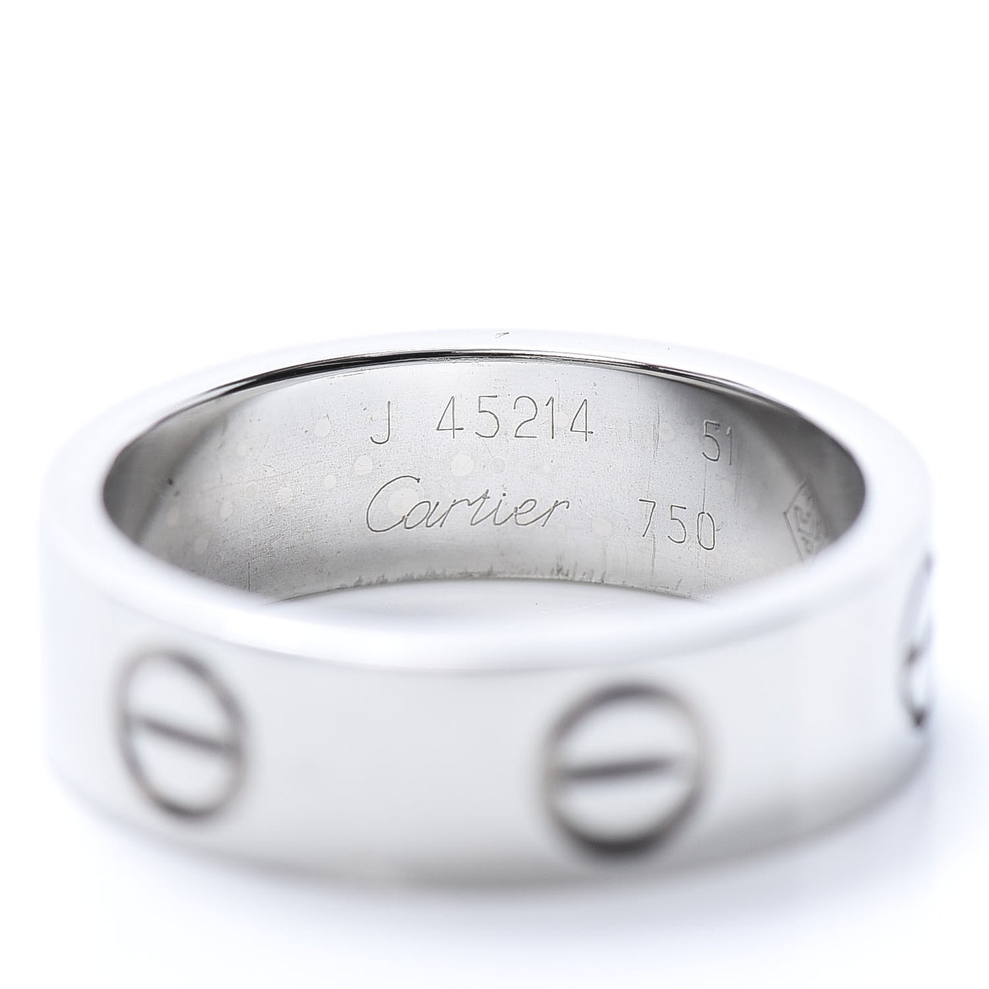 18K White Gold 5.5mm LOVE Ring 51 5.75