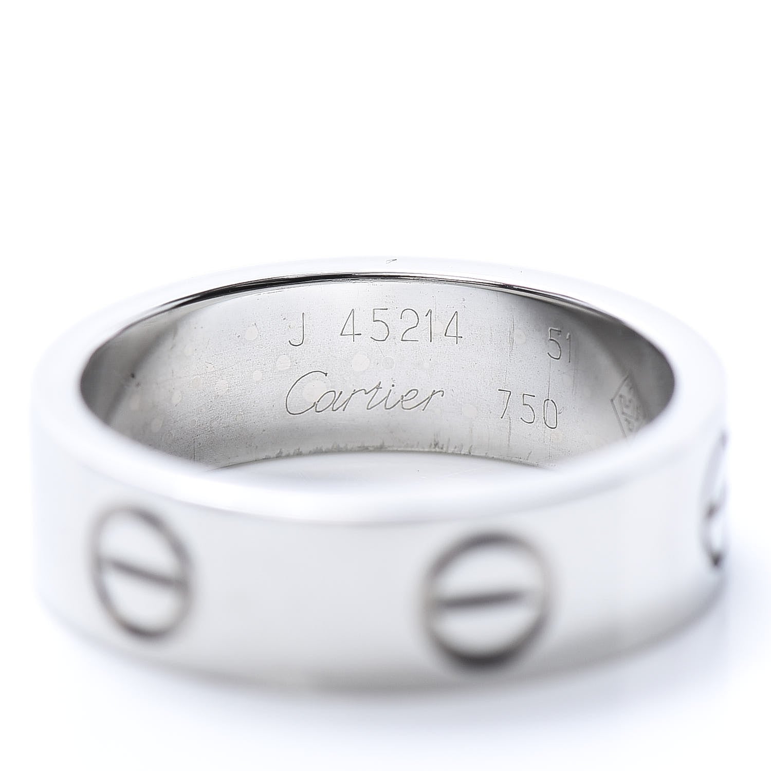 Cartier 18K White Gold 5.5mm LOVE Ring 51 5.75 4 of 6
