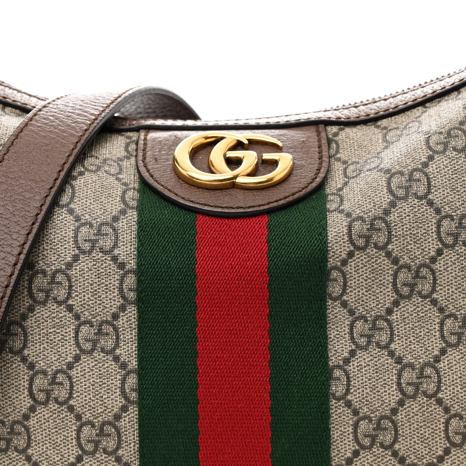 Gucci GG Supreme Monogram Web Small Ophidia Half Moon Hobo Brown 5 of 14
