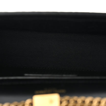 Saint Laurent Crocodile Embossed Nubuck Small Monogram Kate Satchel Black 9 of 19