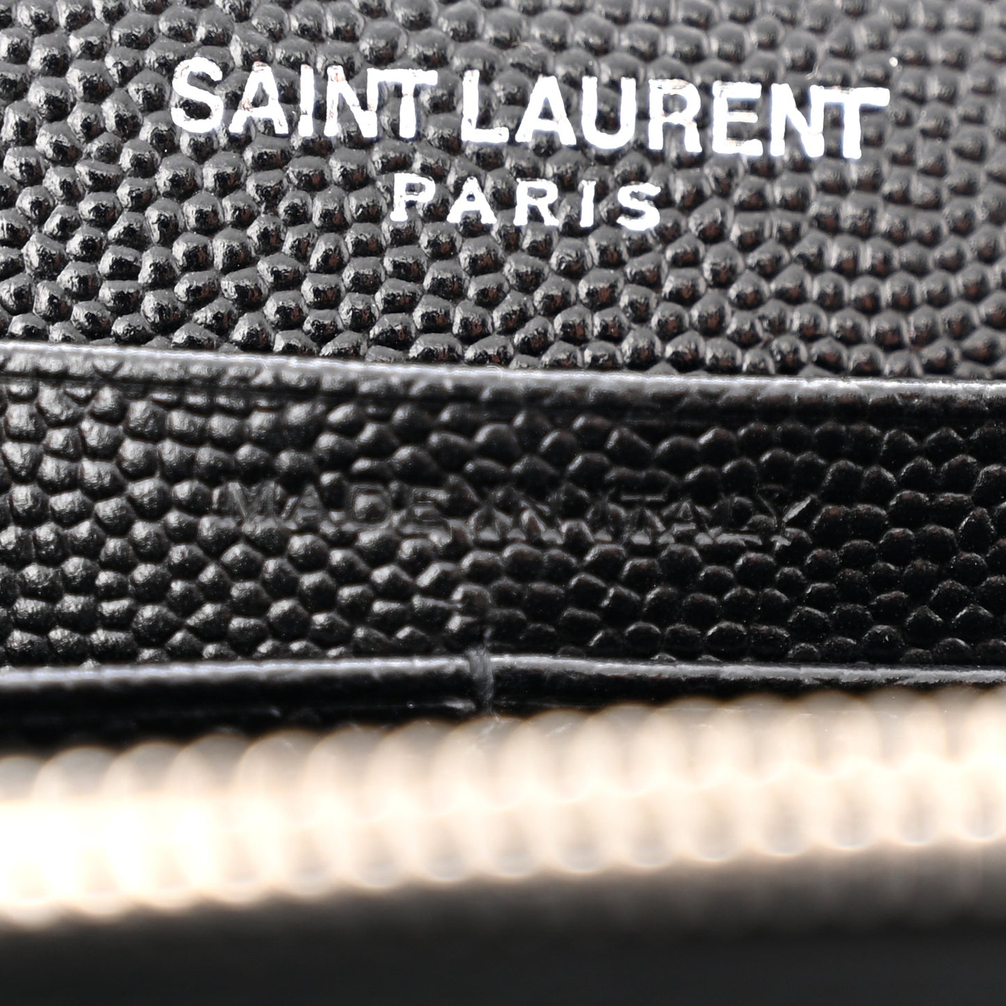 Grain De Poudre Matelasse Chevron Monogram Chain Wallet Black