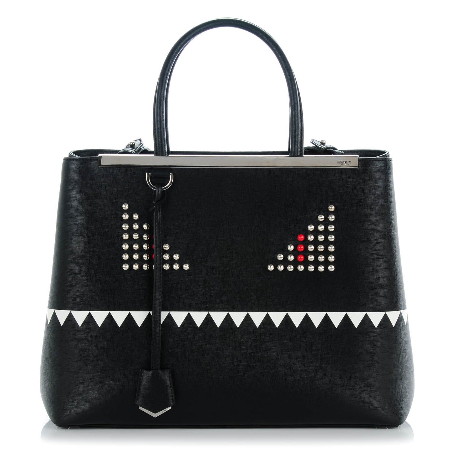 Vitello Elite Studded Monster Medium 2Jours Tote Black