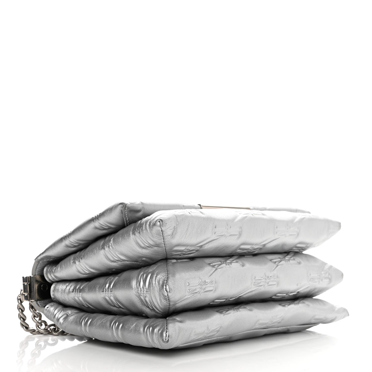 Balenciaga Nappa Allover License BB Monogram Embossed Medium Triplet Bag Silver 4 of 10