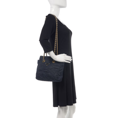 Prada Nylon Tessuto Quilted Shoulder Bag Navy 2 of 14
