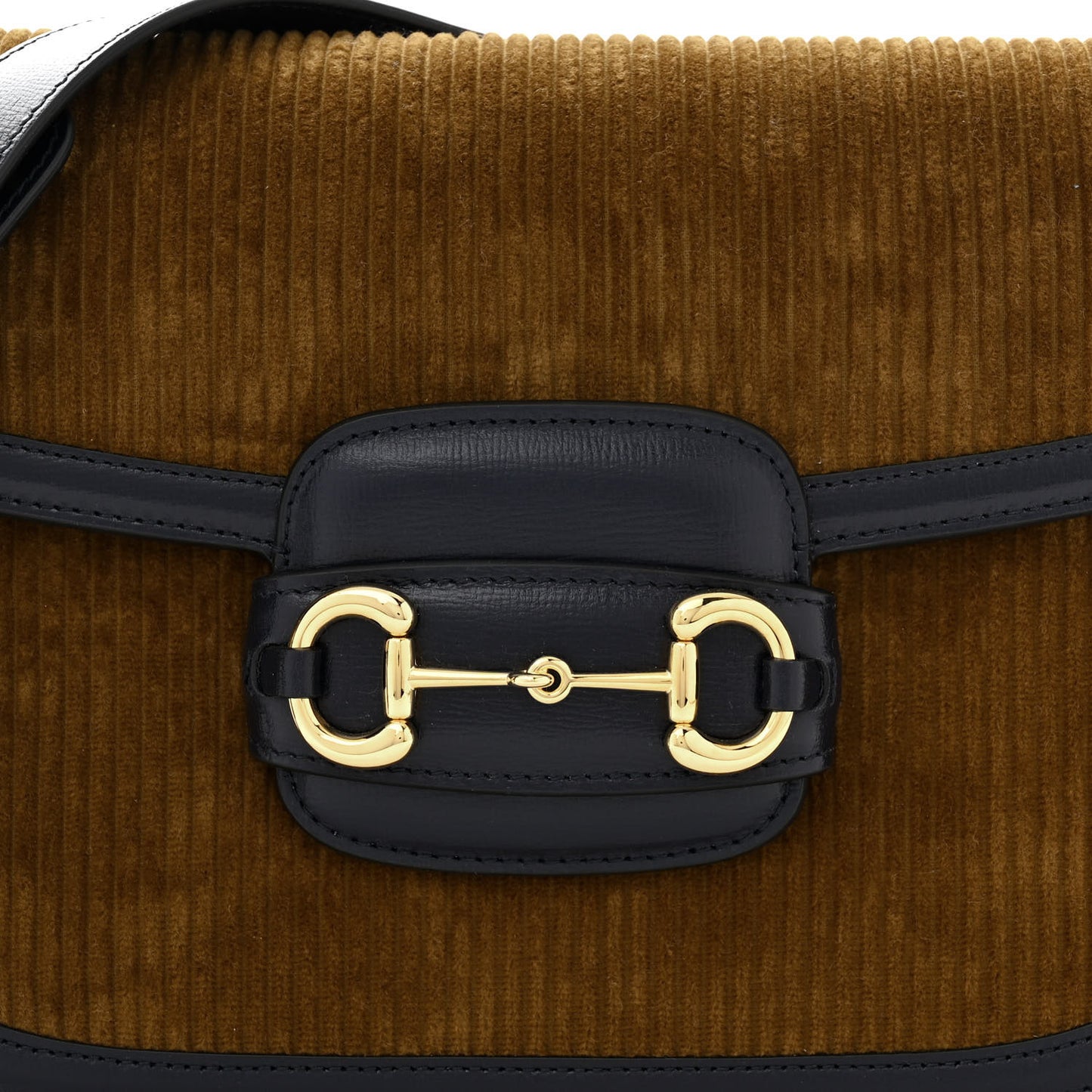 Lanzo Stretch Cord Azalea Calfskin Horsebit 1955 Shoulder Bag New Mud Blue