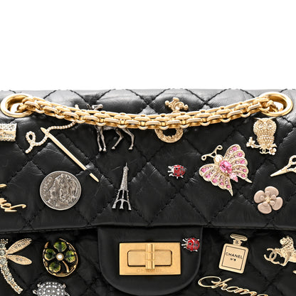 Chanel Aged Calfskin Lucky Charms 2.55 Reissue 224 Flap Black 8 of 11
