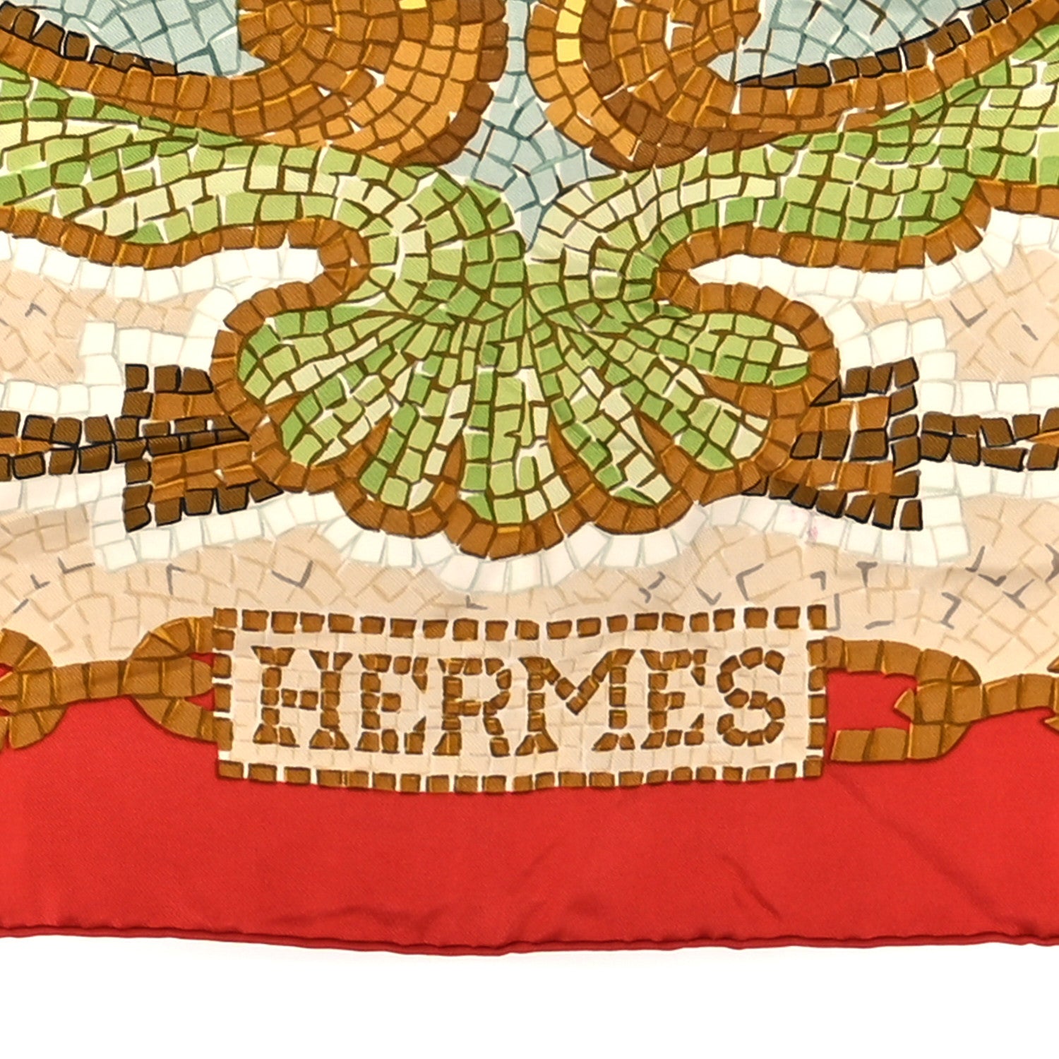 Hermes Silk Provence Scarf 90 Red Beige Green 2 of 4