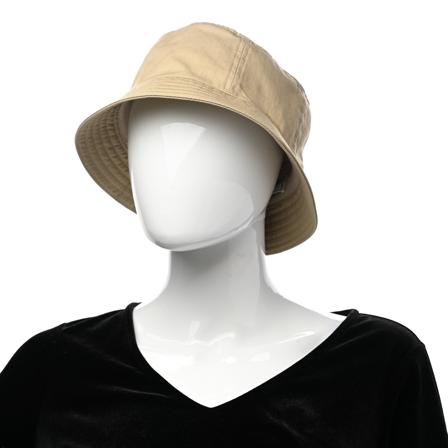 Hermes Gabardine Cotton Calvi Bucket Hat 59 Beige Toast 2 of 9
