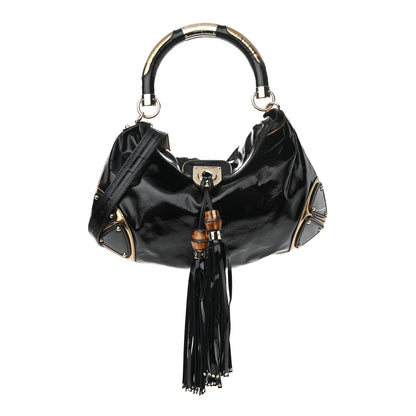 Gucci Coated Canvas Medium Indy Top Handle Hobo Black 1 of 10