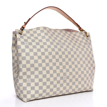 Louis Vuitton Damier Azur Graceful MM Rose Ballerine 3 of 9