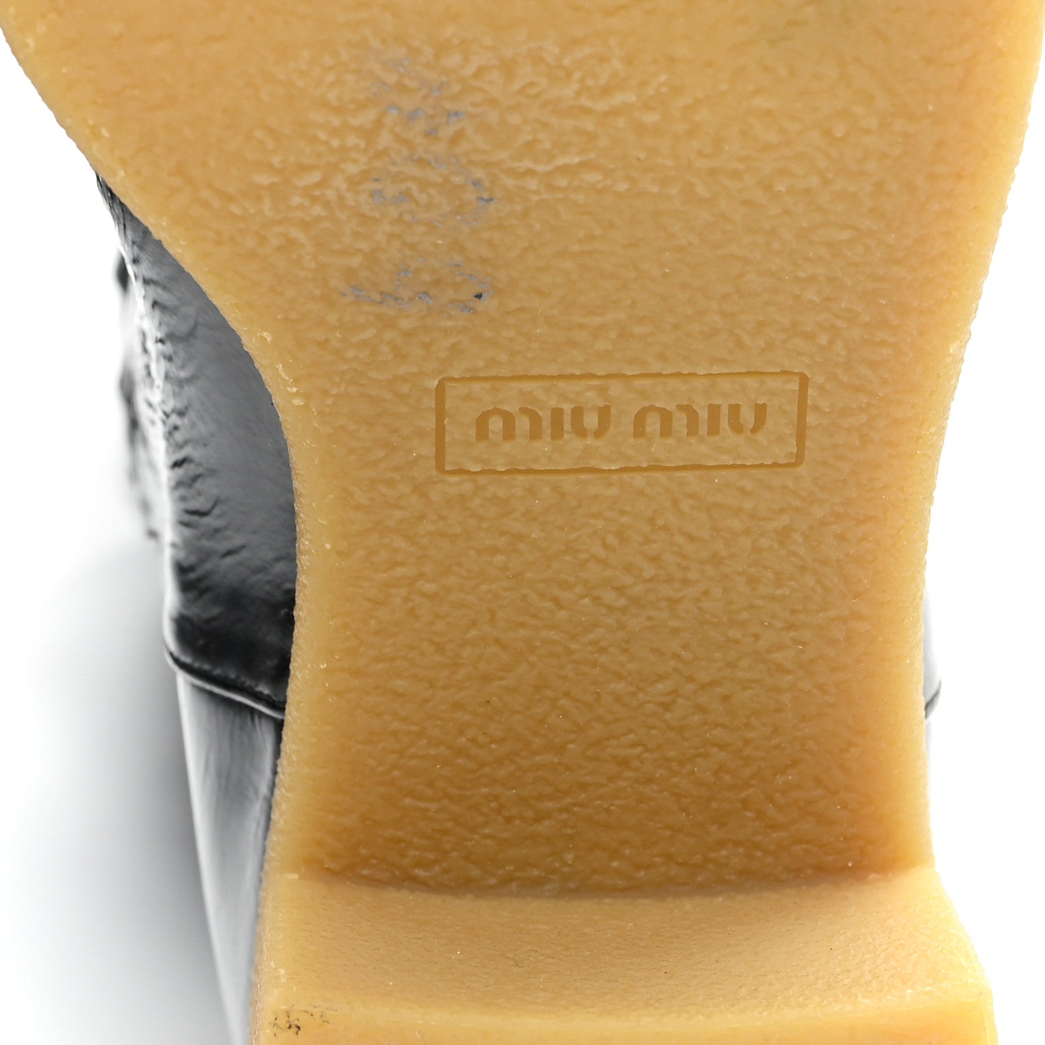Miu Miu Crinkled Patent Calfskin Knee High Boots 37.5 Black 7 of 9