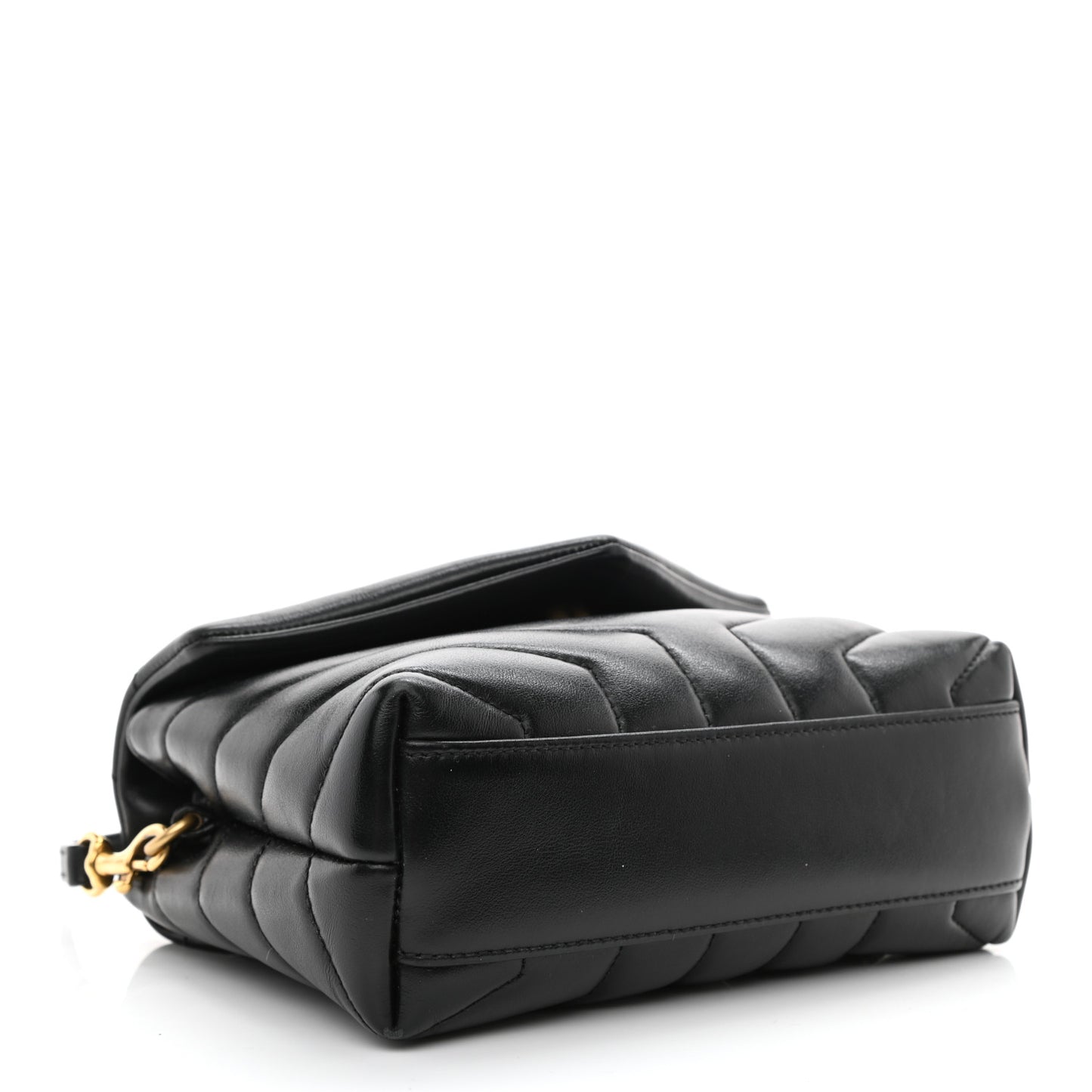 Calfskin Y Quilted Monogram Toy Loulou Crossbody Bag Black