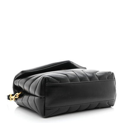 Saint Laurent Calfskin Y Quilted Monogram Toy Loulou Crossbody Bag Black 4 of 11