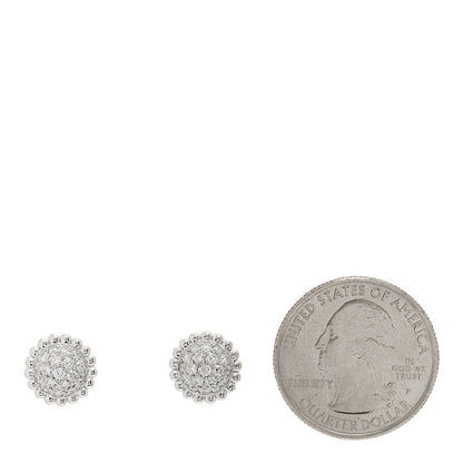 Van Cleef & Arpels 18K White Gold Diamond Perlee Earrings 2 of 4