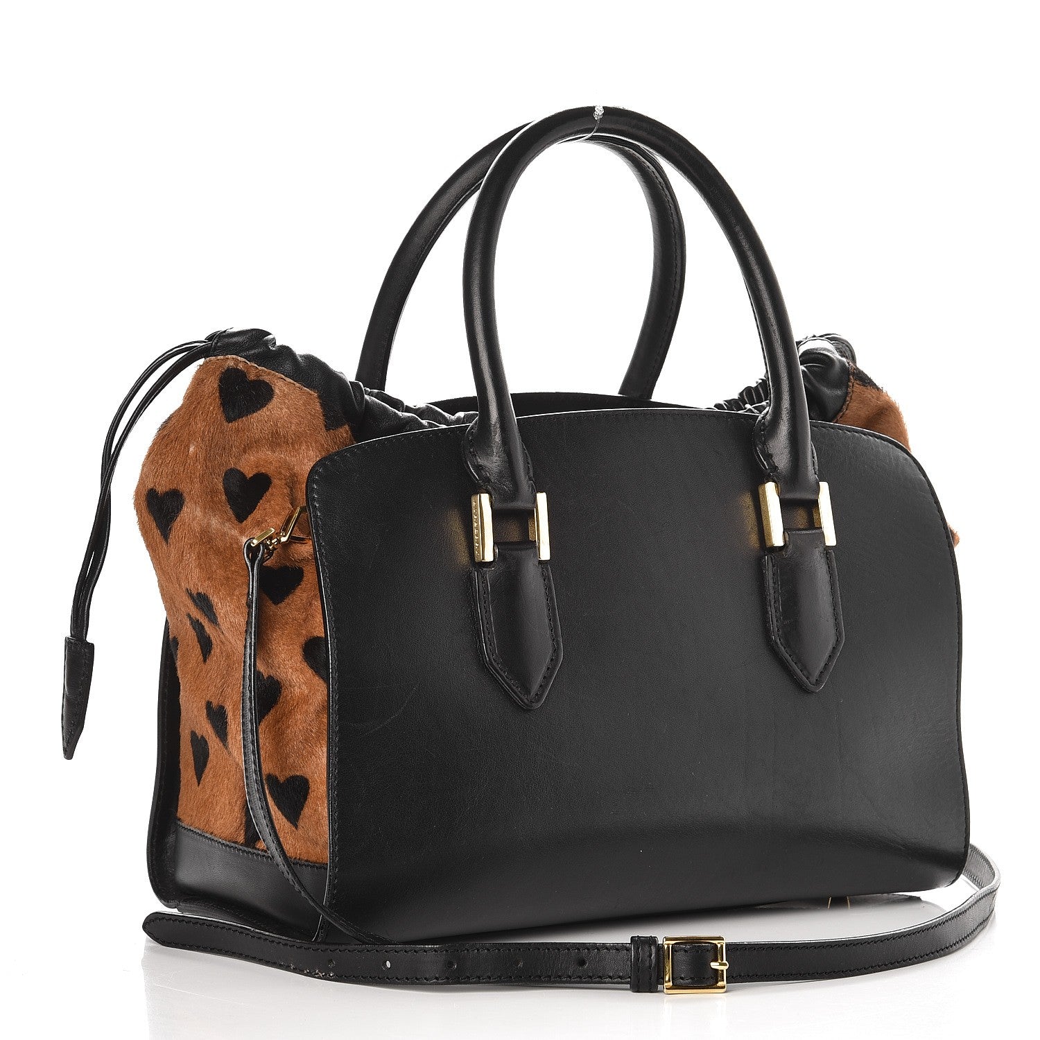 Burberry Prorsum Calfskin Calf Hair Small Dinton Satchel Black 3 of 15